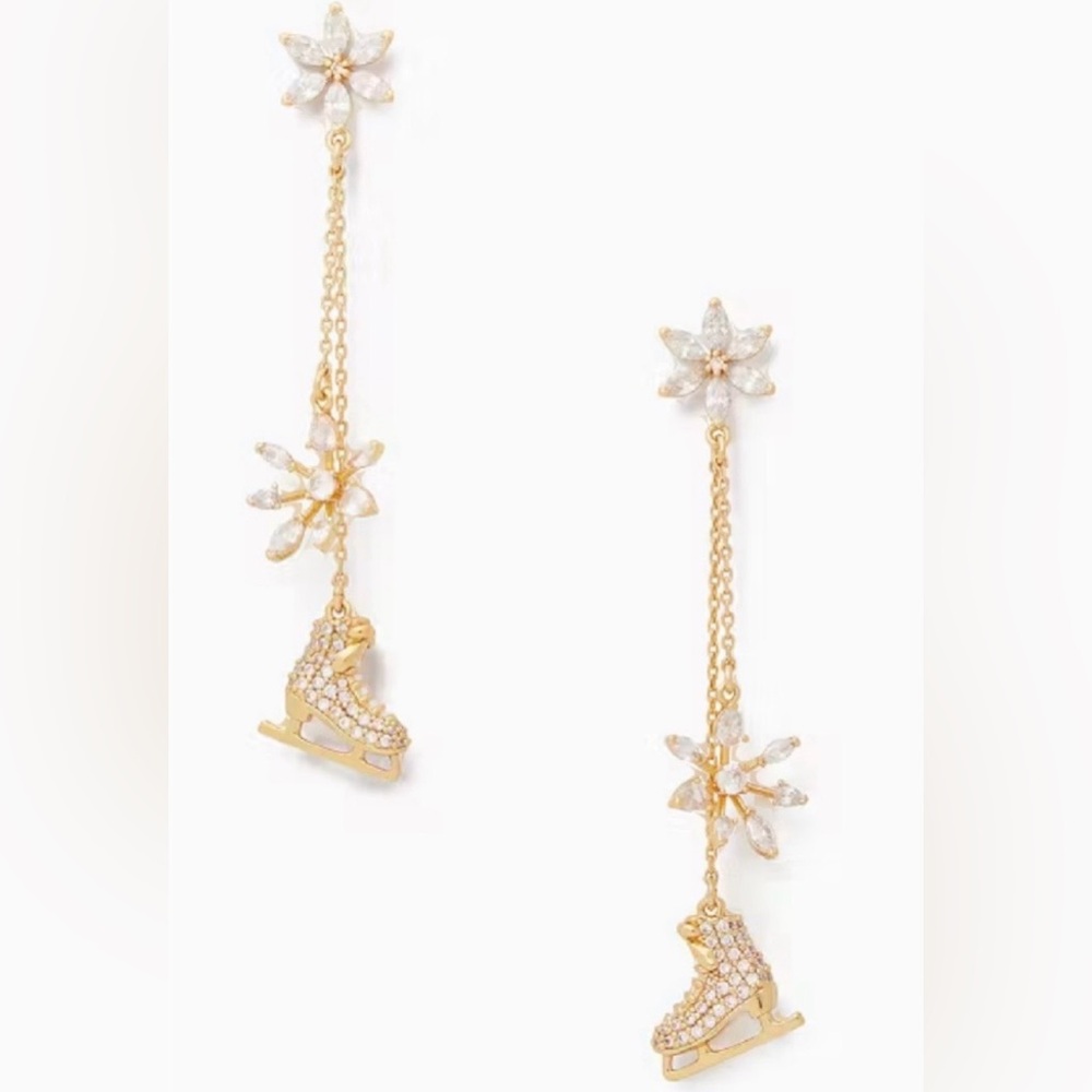 $99 Retail Kate Spade ❄️Snow Day ❄️ Ice Skate Earrings NEW - Picture 2 of 5